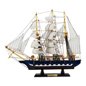 Miniatura Enfeite Decoração Barco Navio Veleiro Madeira 44cm