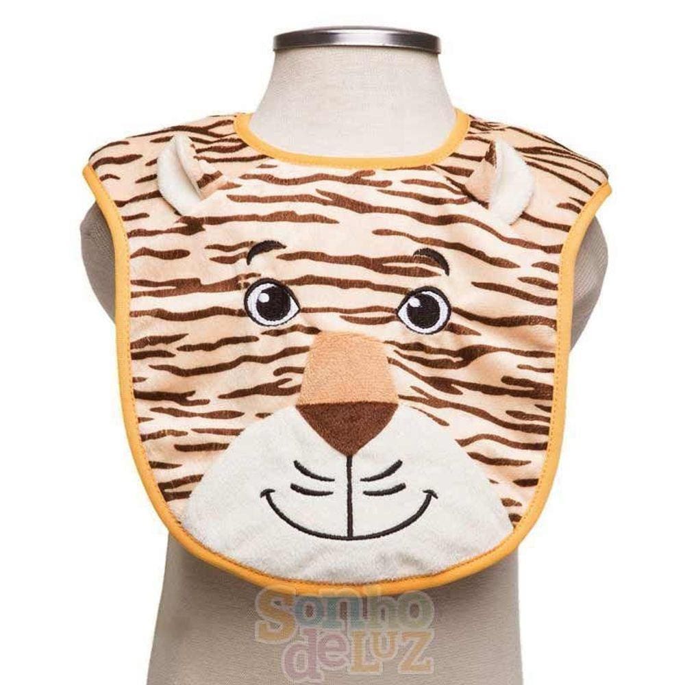 Babador de Bebê Impermeável Tigre Cor Marrom Claro - Sonho de Luz