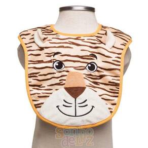 Babador de Bebê Impermeável Tigre Cor Marrom Claro - Sonho de Luz