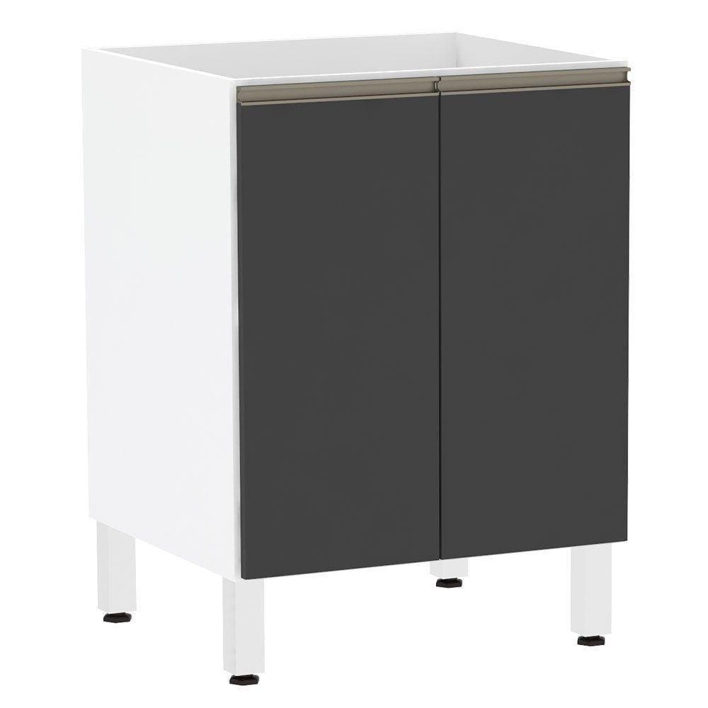 Balcão Sem Tampo 60cm Branco Com Preto Txt