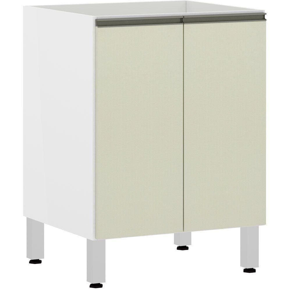 Balcão Sem Tampo 60cm Branco Com Kashmir