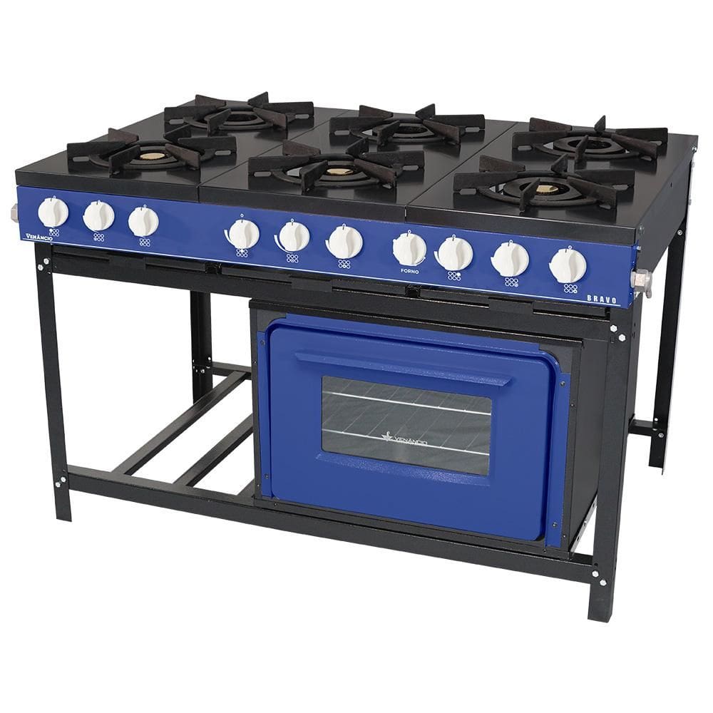 Fogão 6 Bocas Venâncio Bravo Com Forno Azul – Br6bfaz