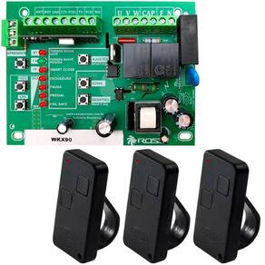 Central Placa Kx30 Nkx30 Wkx90 Basculante + 3 Controles 2 Canais Ntx Preto