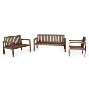 Conjunto Bancos 2 e 3 Lugares e Poltrona Orquídea Nogueira