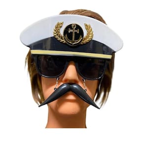 Óculos Marinheiro Com Bigode Festa Fantasia Adulto Infantil