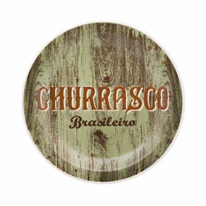 Prato Raso Churrasco Verde Green Oxford Ceramica 26Cm