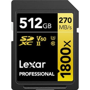 Cartão De Memória Lexar Sd Xc 512Gb 1800X Uhs-Ii 270Mb/S V60