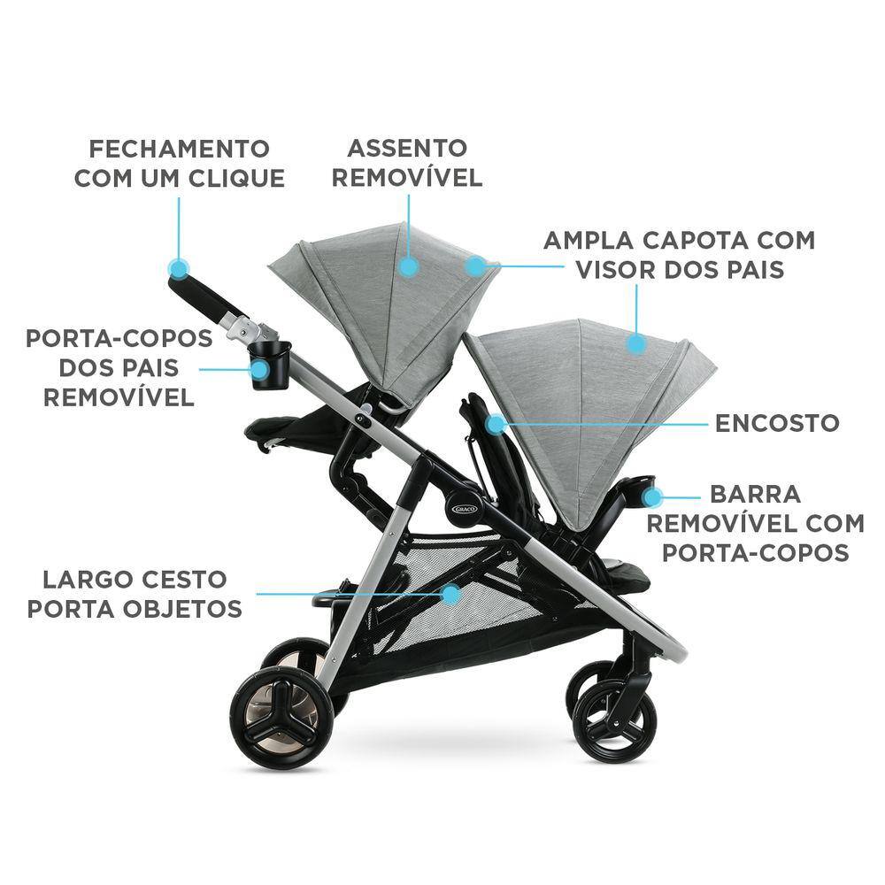 Carrinho de Bebê Gêmeos Passeio Ready2Grow LX | Casas Bahia