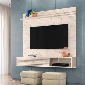 Painel Frizz Sublime para TV de até 55 polegadas - CALACATA / OFF WHITE - Madetec