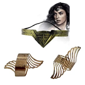 Fantasia Amazona Mulher Maravilha C/ 1 Tiara e 2 Braceletes