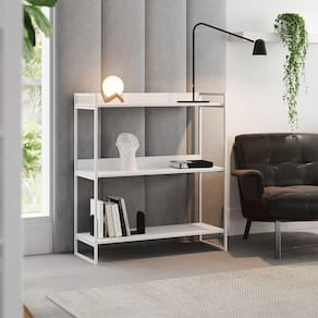 Buffet Aparador Industrial 3 Prateleiras Córdoba 95cm Branco