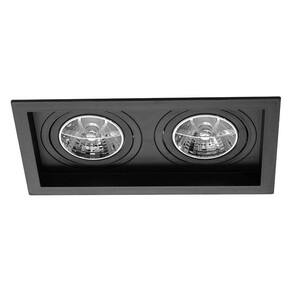 Spot Embutir Duplo Recuado P/LED AR70 Save Energy Preto ST2836