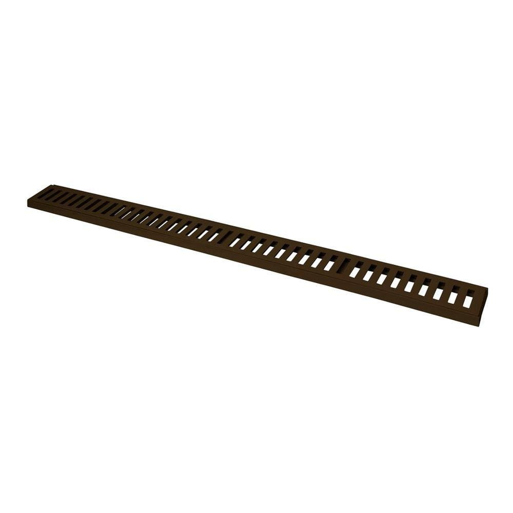 Ralo Grelha Linear com Caixilho em Alumínio Marrom 15x100cm