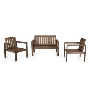 Conjunto Banco 2 Lugares e Poltronas Orquídea Nogueira