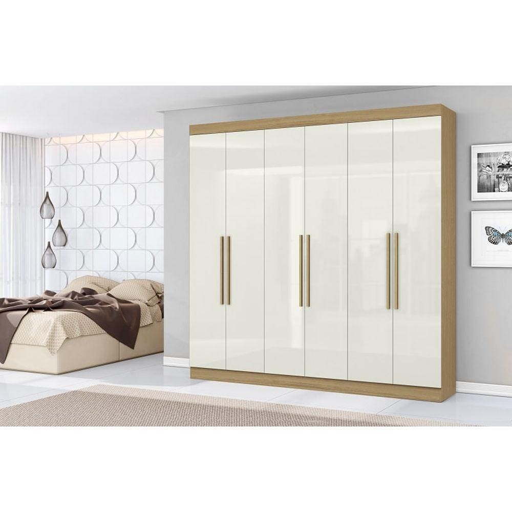 Guarda Roupa Livorno 6 Portas 2 Gavetas Atacama Off White - Aramóveis