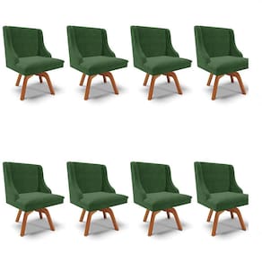 Kit 8 Cadeiras Estofadas Giratória para Sala de Jantar Lia Suede Verde - Ibiza