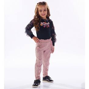 Conjunto Manga Longa Estampado Calça Em Jacquard Kiki Xodó Ref: 2600052 2/4