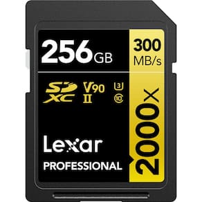 Cartão De Memória Lexar Sd Xc 256Gb 2000X Uhs-Ii 300Mb/S V90