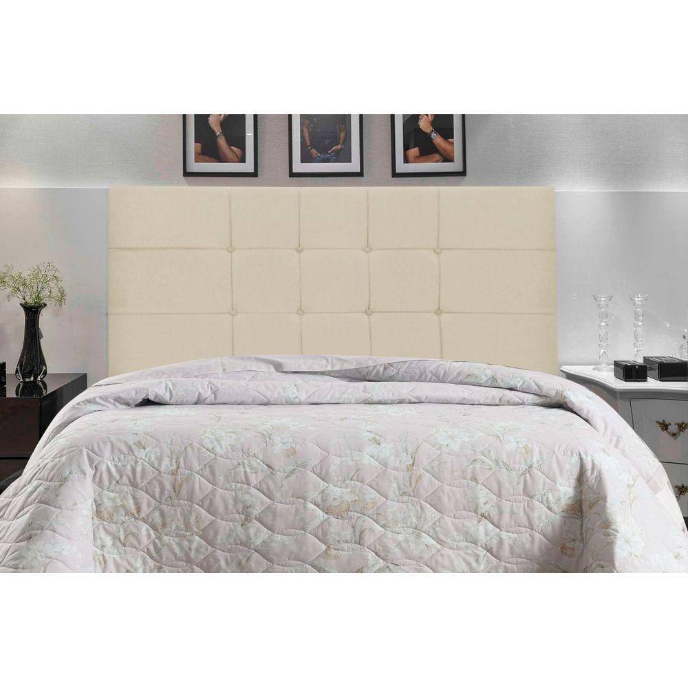 Cabeceira Barcelona bege 144cm casal 138cm para cama box com frame para fixação