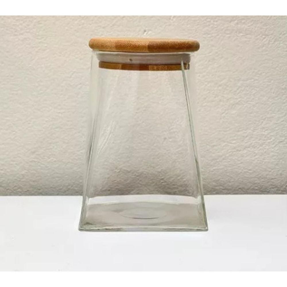 Pote 750ml Vidro Borossilicato Scalene Tampa Bambu Mimo