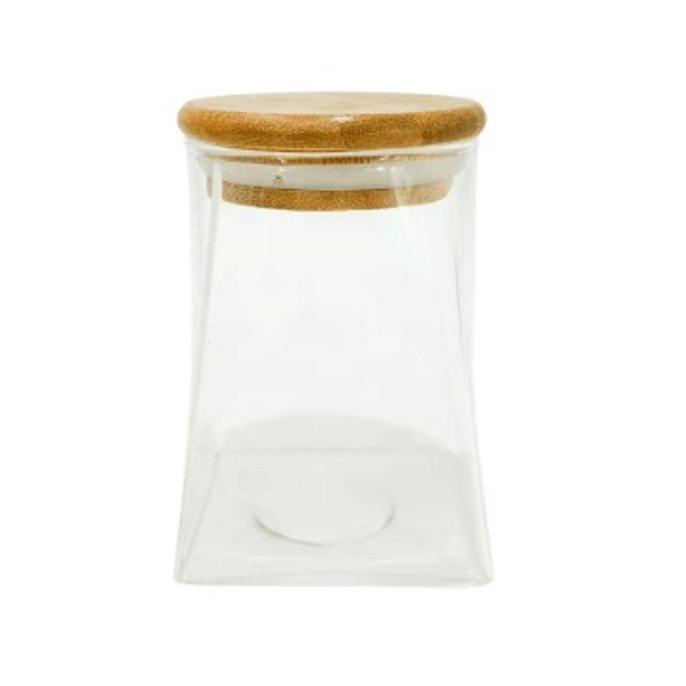 Pote Vidro Borossilicato Scalene 550ml Tampa Bambu Mimo Style