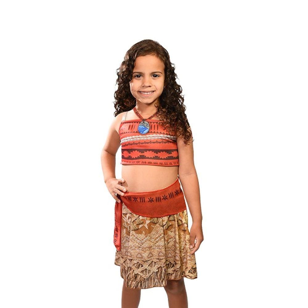 Vestido Moana com faixa adulto mãe