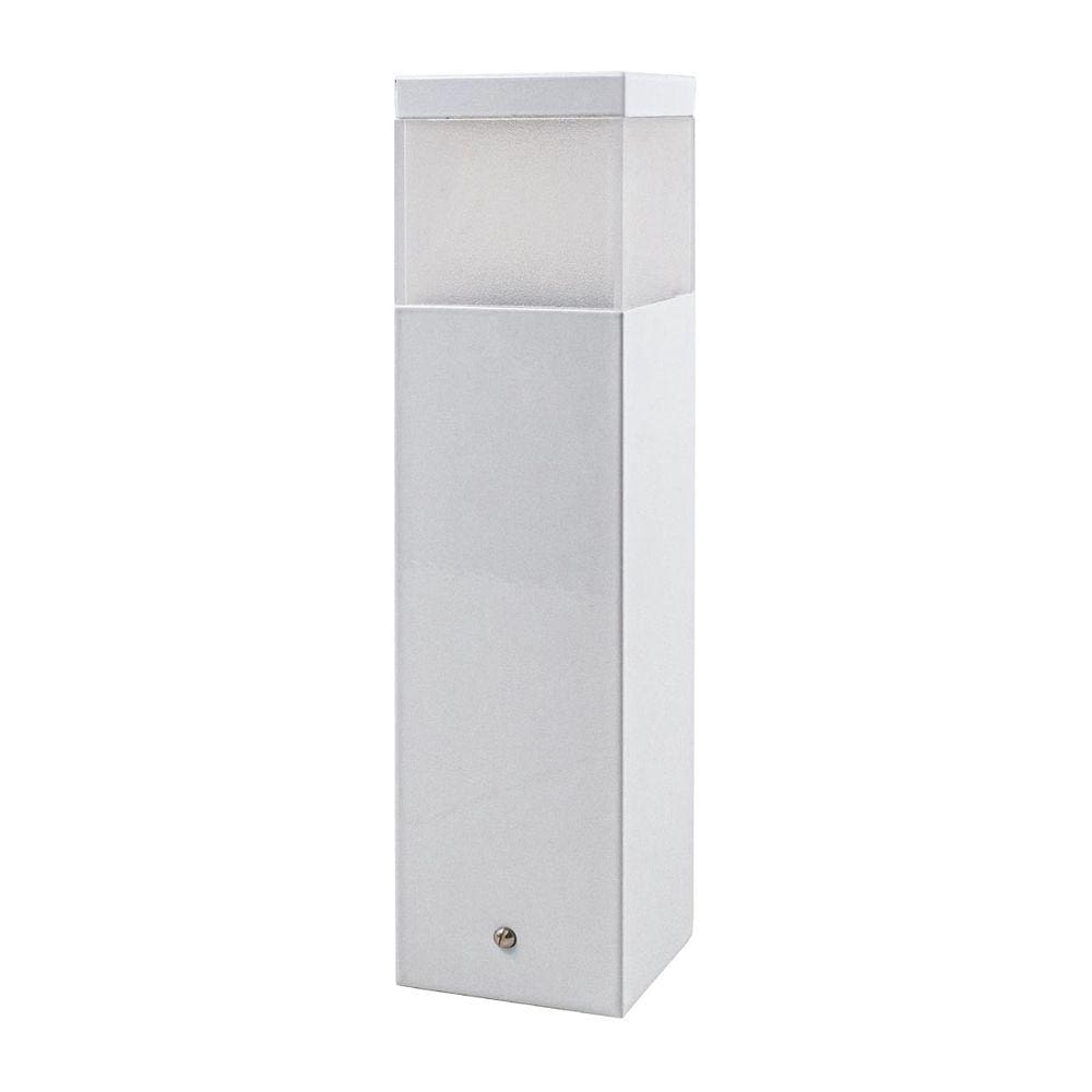 Poste Balizador 30cm BRANCO P/ Jardim Em Alumínio p/ lâmpada E27 ST1301