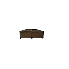 Cama Box Baú Queen Bipartido Suede Marrom Com Pistão A Gás