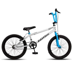 Bicicleta Infantil Aro 20 Bmx V-Brake Aereo Branco Azul