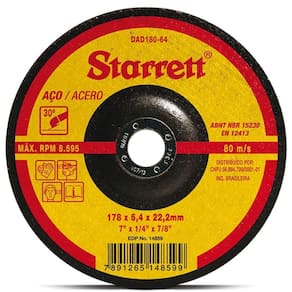 Disco De Desbastes De Metal , 7"" x 1/4"" x 7/8"" Starrett