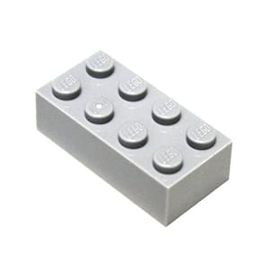 Peças e peças LEGO: cinza claro (cinza pedra médio) 2x4 tijolo x20