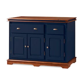 Balcão Buffet 3 Portas 2 Gavetas Manchester 2001 Linz Móveis - Azul Petróleo/Imbuia