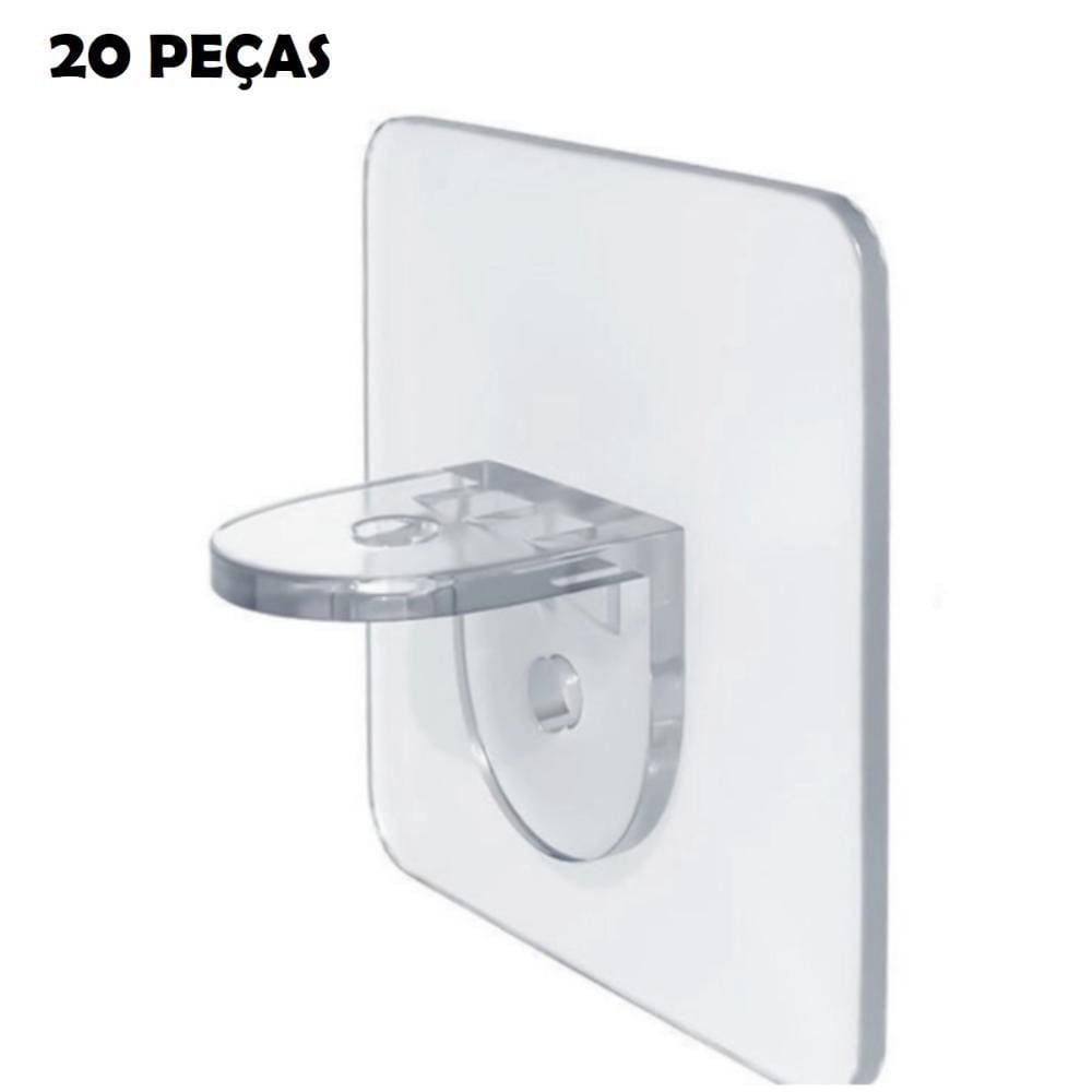 Kit 20 Unidades De Mão Francesa Adesiva Para Prateleira