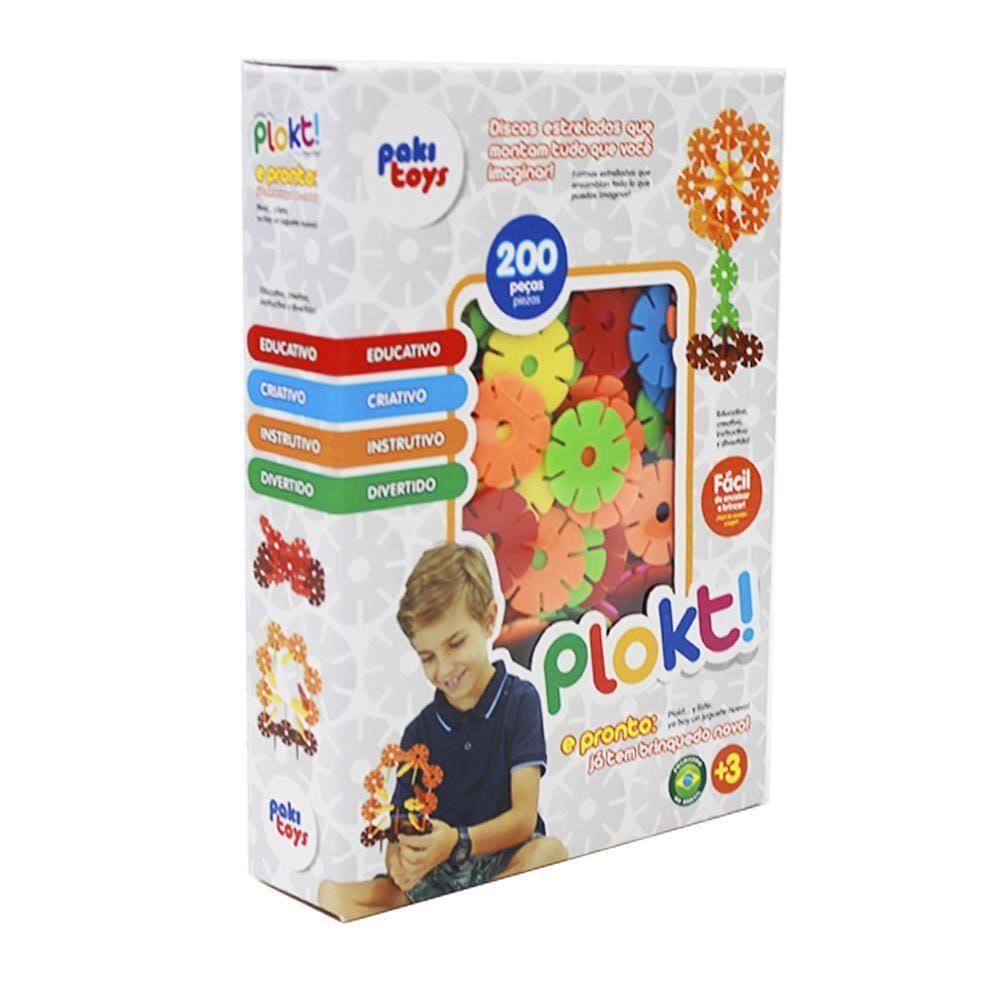 Brinquedo Blocos De Montar Plukt 100 Pecas Poki Toys - Paki Toys