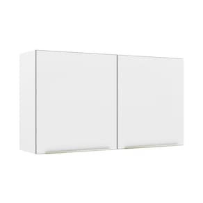 Armário Aéreo 120 Cm 2 Portas Branco/Branco Veludo