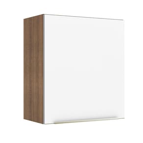 Armário Aéreo 60 Cm 1 Porta Rustic/Branco Veludo