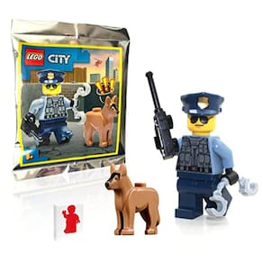 LEGO Town City Police Minifigure - Oficial de Polícia (com o cão Shepard alemão) 60174