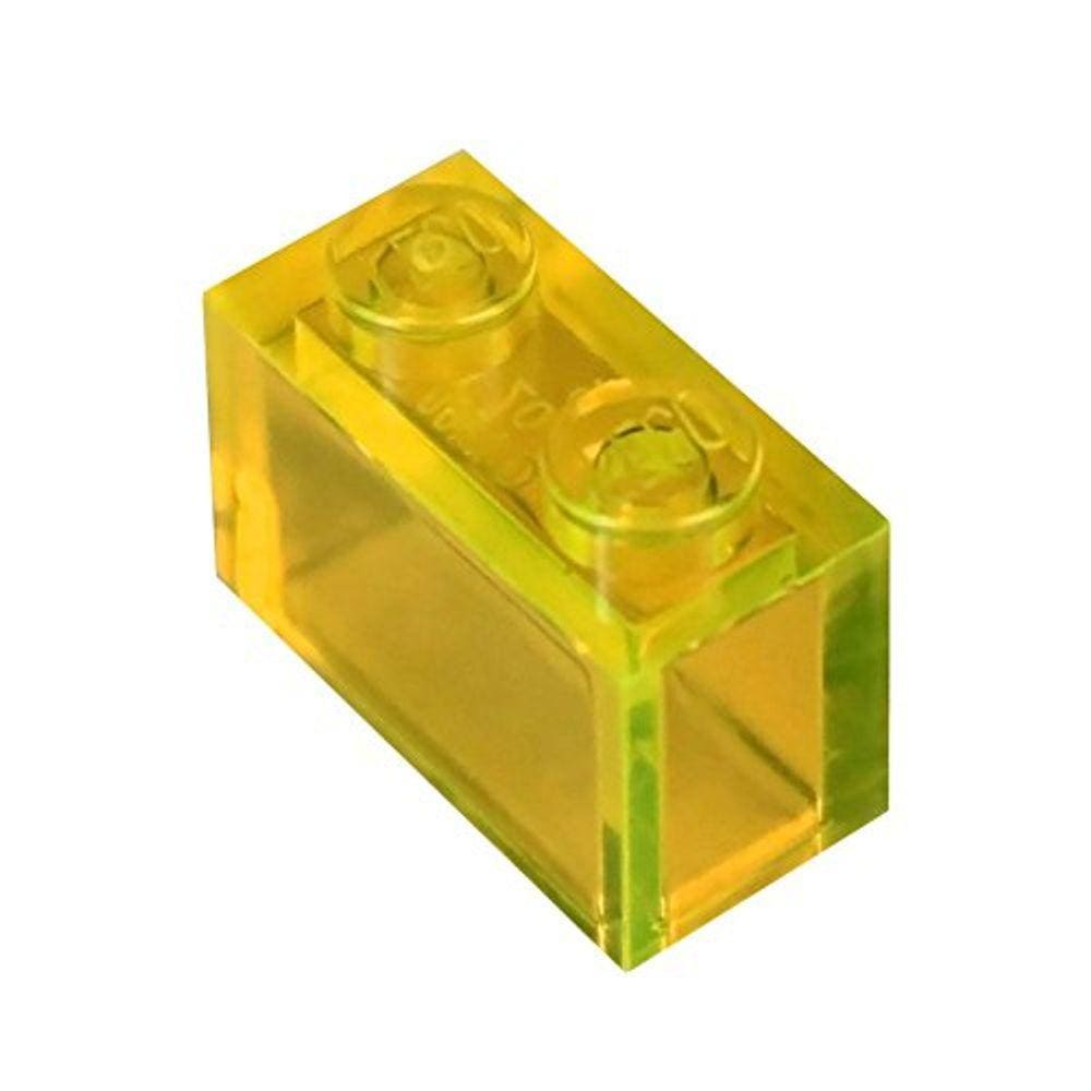 Peças e peças LEGO: amarelo transparente 1x2 tijolo x50