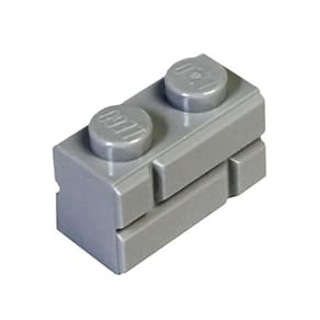 Peças e peças LEGO: cinza claro (cinza pedra médio) 1x2 tijolo de perfil de alvenaria x100