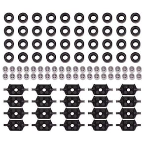 Peças e peças LEGO: pneu preto 14x9mm, roda cinza claro, pacote de suporte de rodas pretas 2x2 - 100 peças