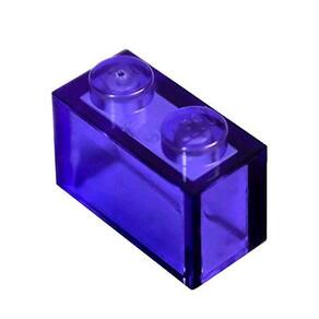 Peças e peças LEGO: roxo transparente (violeta azulado brilhante) 1x2 tijolo x20