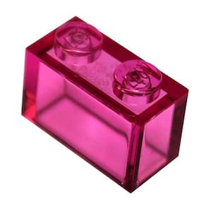 LEGO Peças e Peças: Trans-Dark Pink (Transparent Medium Reddish Violet) 1x2 Tijolo x100
