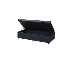 Cama Box Baú Solteiro Blindado Sintético Preto