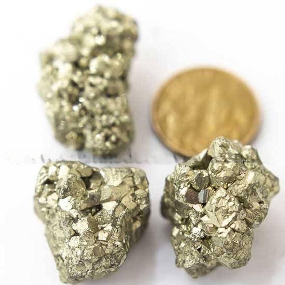 03 Pirita Peruana Pedra Bruto 16 mm Aprox 10 a 20 GR Cada