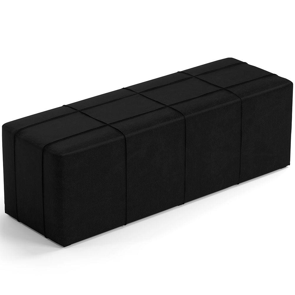Puff Decorativo Living Sala de Estar 160 cm Roma W01 CouríssimoPreto -Lyam