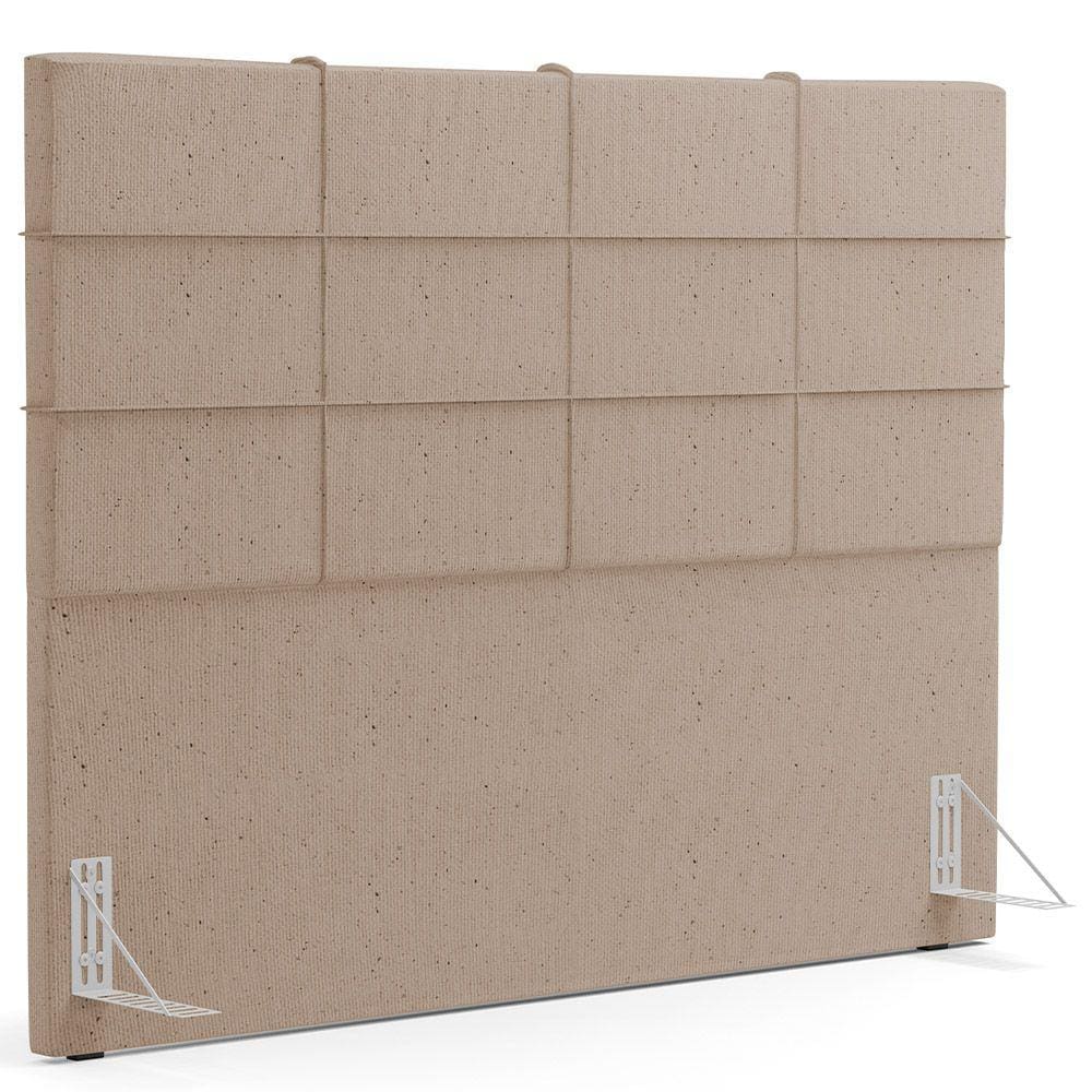Cabeceira Cama Box Casal 140 cm Roma W01 Linho Bege Escuro - Lyam