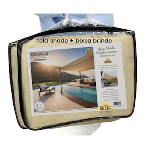 Tela Shade Sombreamento Areia 3X3 Metros + Kit De Instalação