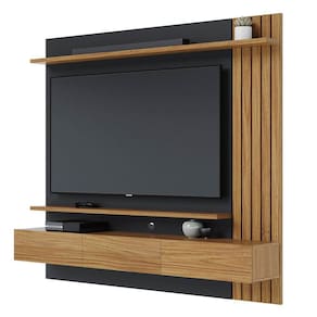 Painel Home Suspenso Para Tv 70 Pol. 180cm Buriti C05 Noce Milano/preto Fosco - Mpozenato