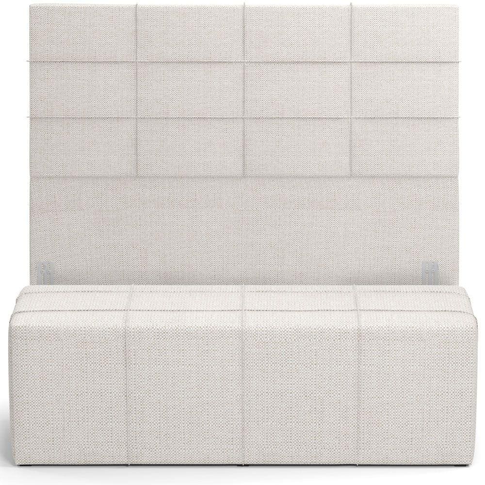 Kit Cabeceira Cama Box King 195cm com Calçadeira Roma W01 Linho Champagne- Lyam