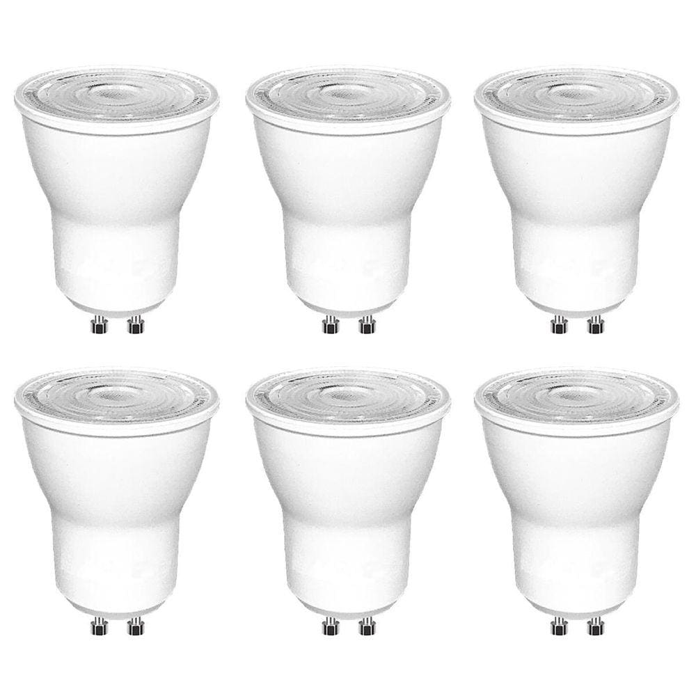 Kit 6 Lampada Led Mini Dicroica Mr11 Gu10 4W Branco Neutro